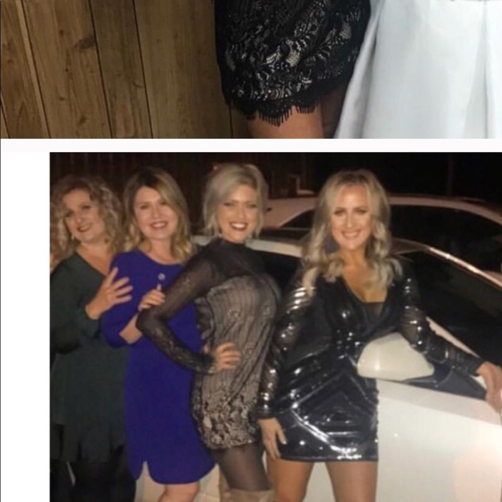 Cream and black lace dress